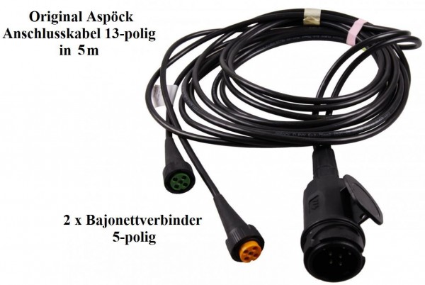 Aspöck Kabelsatz mit Bajonettanschluss 13 Polig 5 m Anschlusskabel L100981