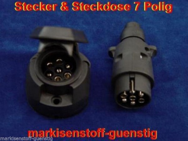 Stecker/Steckdose 7 Polig PVC f. Anhänger Trailer L1156