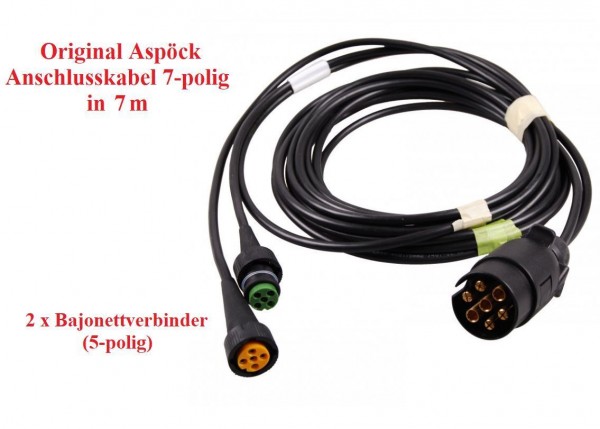 Aspöck Kabelsatz mit Bajonettanschluss 7 Polig 7 m Anschlusskabel L100971