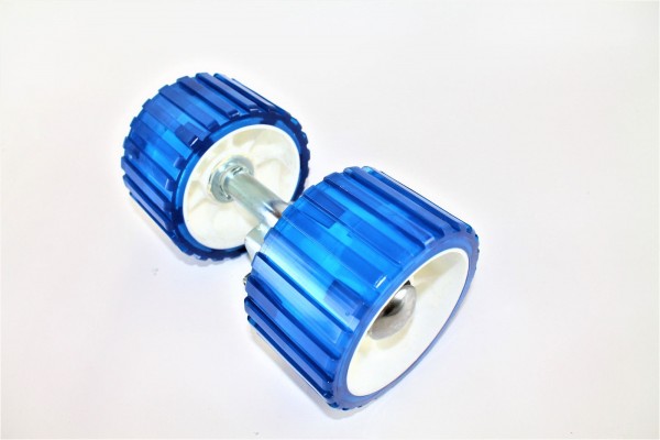 Sliprolle Bootsauflage Kielrolle Rolle aus Polyvinyl Farbe blau mit Achse L3077W