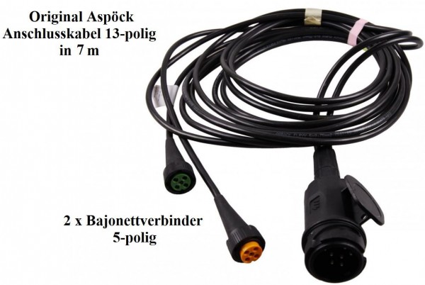 Aspöck Kabelsatz mit Bajonettanschluss 13 Polig 7 m Anschlusskabel L10098
