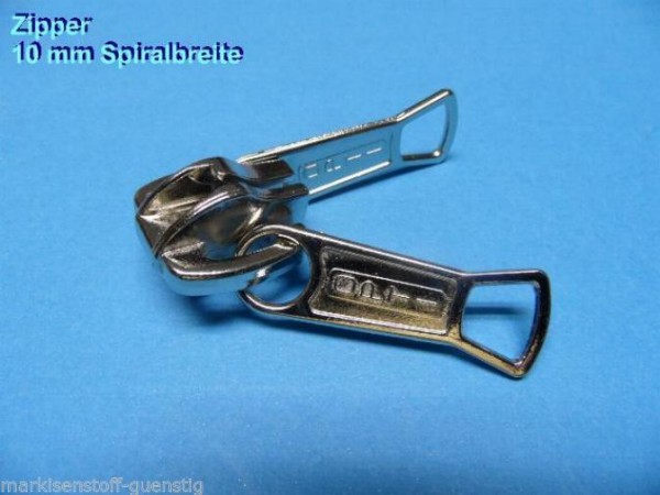 Zipper Schieber für Reißverschlusse 10 mm Spiralbreite 2 Griffplatten Neu L10025