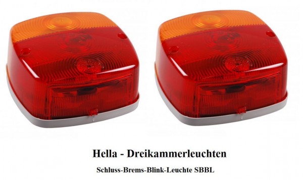 Hella Hella Rückleuchten SET universal für Anhänger Baumaschinen Traktor  0725S, Wamaat GmbH